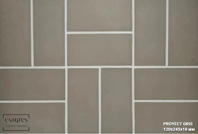 Плитка клинкерная тротуарная PROYECT GRIS, Exagres, 245x120x18 мм