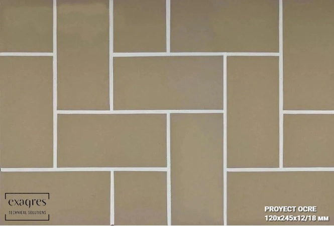 Плитка клинкерная тротуарная PROYECT OCRE, Exagres, 245x120x18 мм