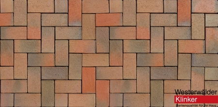 Тротуарный клинкерный кирпич WesterWaelder Klinker WK112RB40 Design rot braun, 200*100*40 мм
