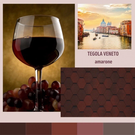 Черепица битумная TEGOLA UNICA VENETO Amarone 410